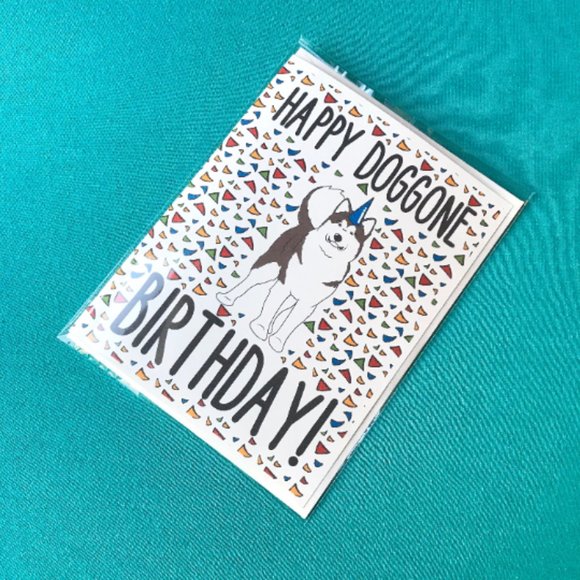 Alaskan Malamute Dog Happy Birthday Card Handmade - Picture 3 of 4